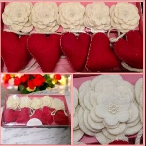 6ft Felt Hearts & Roses Beaded Valentines Day Garland Decor Love & Cupcakes New